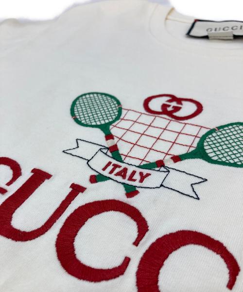 GUCCI（グッチ）GUCCI (グッチ) 20SS Club Multi Tee 半カット　コットンTシャツ ベージュ サイズ:XXSの古着・服飾アイテム