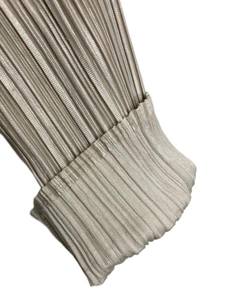 PLEATS PLEASE（プリーツプリーズ）PLEATS PLEASE (プリーツプリーズ) プリーツカーディガン　デザインカーディガン　日本製 ベージュ サイズ:3の古着・服飾アイテム