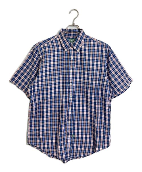 POLO COUNTRY（ポロカントリー）POLO COUNTRY (ポロカントリー) 90’Sボタンダウン半袖シャツ　チェックシャツ　コットンシャツ　90年代 ネイビー×レッド サイズ:Lの古着・服飾アイテム