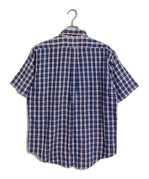 POLO COUNTRY（ポロカントリー）POLO COUNTRY (ポロカントリー) 90’Sボタンダウン半袖シャツ　チェックシャツ　コットンシャツ　90年代 ネイビー×レッド サイズ:Lの古着・服飾アイテム