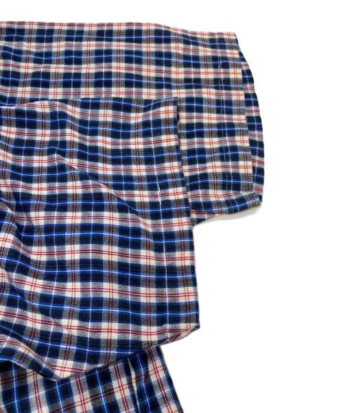 POLO COUNTRY（ポロカントリー）POLO COUNTRY (ポロカントリー) 90’Sボタンダウン半袖シャツ　チェックシャツ　コットンシャツ　90年代 ネイビー×レッド サイズ:Lの古着・服飾アイテム