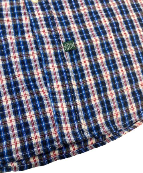 POLO COUNTRY（ポロカントリー）POLO COUNTRY (ポロカントリー) 90’Sボタンダウン半袖シャツ　チェックシャツ　コットンシャツ　90年代 ネイビー×レッド サイズ:Lの古着・服飾アイテム