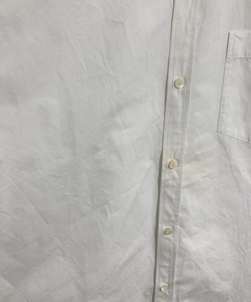BALENCIAGA（バレンシアガ）BALENCIAGA (バレンシアガ) 襟ロゴシャツユニセックス　長袖シャツ　コットンシャツ　イタリア製　2021年モデル ホワイト サイズ:37の古着・服飾アイテム