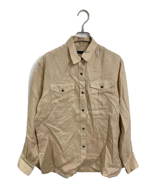 martinique（マルティニーク）martinique (マルティニーク) ESSENTIAL スタンダードシャツ　リネンシャツ　 ベージュ サイズ:実寸参照の古着・服飾アイテム