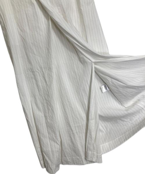 edition（エディション）Edition (エディション) リネンストレッチ ラップスカート　ロングスカート　ストライプ　日本製 ホワイト サイズ:34の古着・服飾アイテム