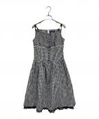 ）の古着「キャミソール ギンガムチェックワンピース」｜ホワイト×ブラック