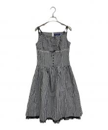 M'S GRACY（エムズグレイシー）の古着「キャミソール ギンガムチェックワンピース」｜ホワイト×ブラック
