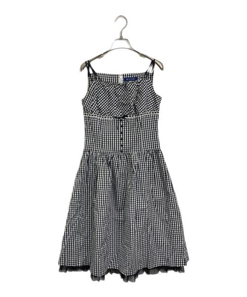 M'S GRACY（エムズグレイシー）M'S GRACY (エムズグレイシー) キャミソール ギンガムチェックワンピース ホワイト×ブラック サイズ:40の古着・服飾アイテム