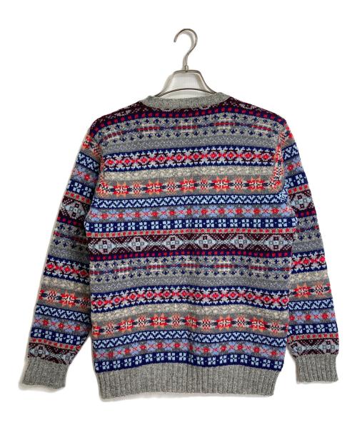 Jamieson’s Knitwear（ジャミーソンズニットウェア）Jamieson’s Knitwear (ジャミーソンズニットウェア) 【古着】フェアアイル柄ニット　マルチカラー　グレー　シェットランド　ユーロ グレー サイズ:Lの古着・服飾アイテム