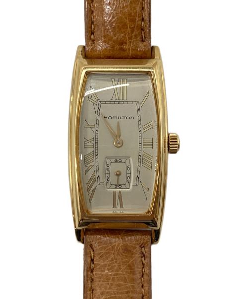 HAMILTON（ハミルトン）HAMILTON (ハミルトン) トノー型 腕時計　　クウォーツ　レザーベルト　　 ホワイト×ブラウン サイズ:実寸参照の古着・服飾アイテム