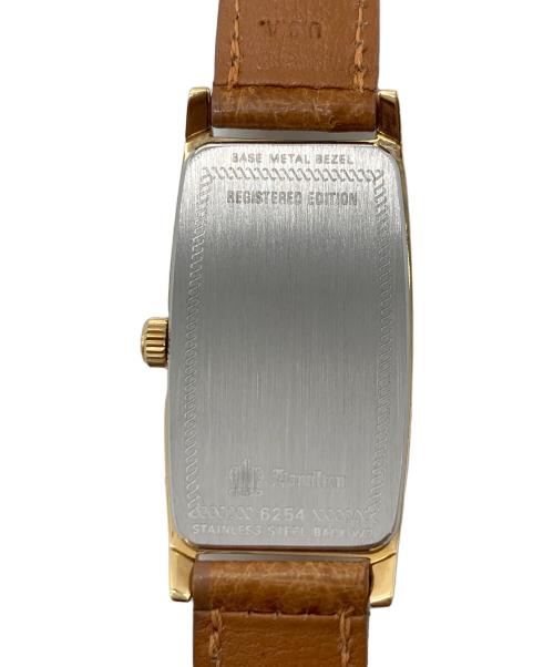 HAMILTON（ハミルトン）HAMILTON (ハミルトン) トノー型 腕時計　　クウォーツ　レザーベルト　　 ホワイト×ブラウン サイズ:実寸参照の古着・服飾アイテム