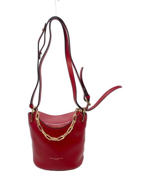 GIANNI CHIARINI（ジャンニ キアリーニ）GIANNI CHIARINI (ジャンニ キアリーニ) SOPHIA 2WAY チェーンバッグ レッド サイズ:実寸参照の古着・服飾アイテム