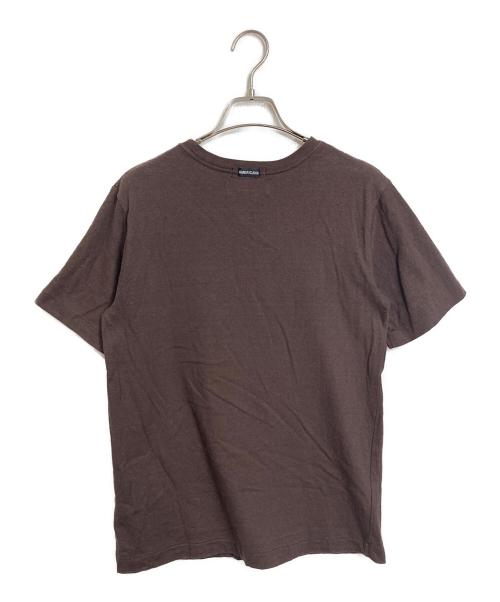 Americana（アメリカーナ）Americana (アメリカーナ) DRESSTERIOR (ドレステリア) カレッジtシャツ　半袖カットソー　Tシャツ　Tee  日本製 ブラウン サイズ:実寸参照の古着・服飾アイテム