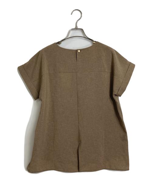 UNTITLED（アンタイトル）UNTITLED (アンタイトル) リラククール半袖ブラウス ベージュ サイズ:01 未使用品の古着・服飾アイテム