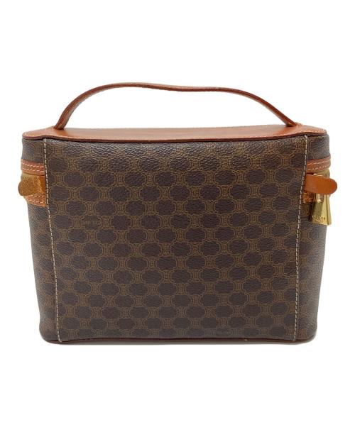 CELINE（セリーヌ）CELINE (セリーヌ) マカダム柄 バニティバッグ　ミニバッグ　ポーチ　イタリア製 ブラウン サイズ:実寸参照の古着・服飾アイテム