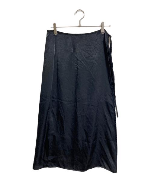 crewre（クルー）crewre (クルー) ラップレイヤードIラインスカート　レイヤードスカート　ロングスカート　ラップスカート ブラック サイズ:3の古着・服飾アイテム