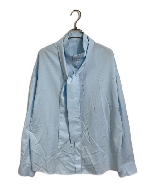 crewre（クルー）crewre (クルー) 2wayハイネックボウタイシャツ ブルー サイズ:2の古着・服飾アイテム