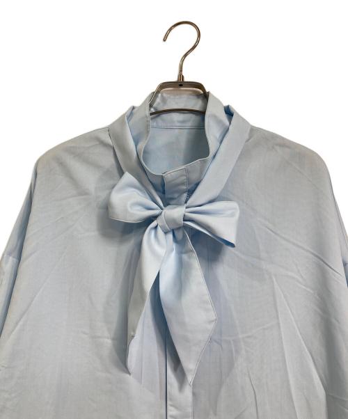 crewre（クルー）crewre (クルー) 2wayハイネックボウタイシャツ ブルー サイズ:2の古着・服飾アイテム