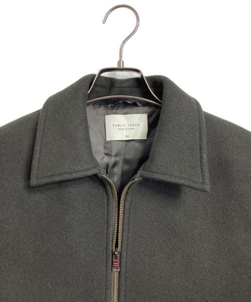 PUBLIC TOKYO（パブリックトウキョウ）PUBLIC TOKYO (パブリックトウキョウ) メルトンウールブルゾン　アウター　ダブルジップ　アウター グリーン サイズ:2の古着・服飾アイテム