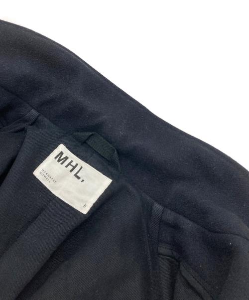MHL（エムエイチエル）MHL (エムエイチエル) ログチェスターコート　ロングコート　ウールコート ネイビー サイズ:Sの古着・服飾アイテム