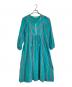 ne quittez pas（ヌキテパ）の古着「COTTON VOILE STRIPE DRESS コットンボイルストライプドレス ロングドレス　ロングワンピース　インド製」｜ブルー