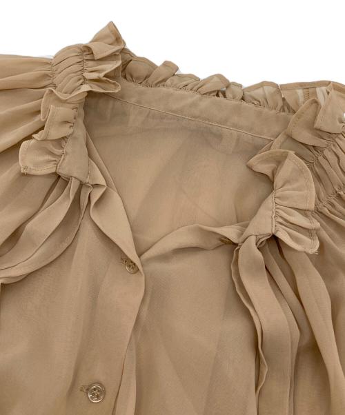 martinique（マルティニーク）martinique (マルティニーク) ケープブラウス ベージュ サイズ:Freeの古着・服飾アイテム