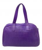 BOTTEGA VENETAボッテガベネタ）の古着「イントレチャートハンドバッグ　ボストンバッグ　トートバッグ　イタリア製」｜パープル