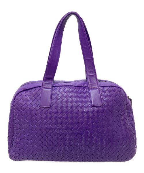 BOTTEGA VENETA（ボッテガベネタ）BOTTEGA VENETA (ボッテガベネタ) イントレチャートハンドバッグ　ボストンバッグ　トートバッグ　イタリア製 パープル サイズ:実寸参照の古着・服飾アイテム