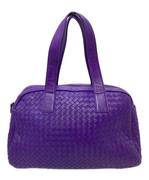 BOTTEGA VENETA（ボッテガベネタ）BOTTEGA VENETA (ボッテガベネタ) イントレチャートハンドバッグ　ボストンバッグ　トートバッグ　イタリア製 パープル サイズ:実寸参照の古着・服飾アイテム
