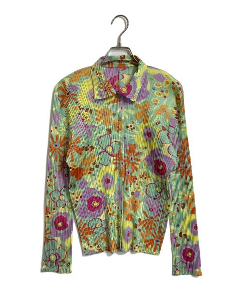 PLEATS PLEASE（プリーツプリーズ）PLEATS PLEASE (プリーツプリーズ) フラワー総柄プリーツシャツ　2015年春 マルチカラー サイズ:4の古着・服飾アイテム