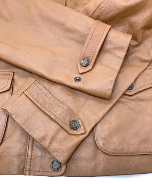 Eddie Bauer（エディーバウアー）Eddie Bauer (エディーバウアー) レザージャケット　アウター　ライトアウター　羊革 ブラウン サイズ:Lの古着・服飾アイテム