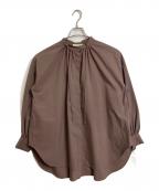 MOGAモガ）の古着「CPタイプライタードロップショルダーブラウス　長袖ブラウス　スタイリスト村山佳世子コラボ」｜ブラウン
