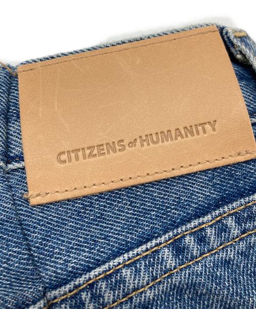 Citizens of humanity（シチズンズオブヒューマニティ）CITIZENS of HUMANITY (シチズンズオブヒューマニティ) ワイド コクーン カーブデニム ウォッシュ ダメージ加工 クラッシュ MAGNOLIA  USA製 インディゴ サイズ:W24の古着・服飾アイテム