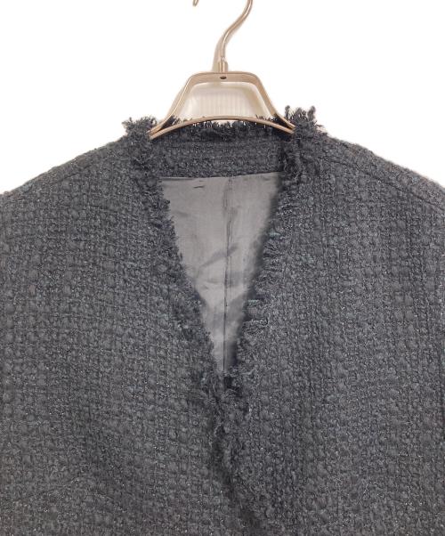 house of lotus（ハウスオブロータス）HOUSE OF LOTUS (ハウスオブロータス) ツイードベスト　アウター　ライトアウター　日本製　セレモニー　オフィスカジュアル ブラック サイズ:M 未使用品の古着・服飾アイテム