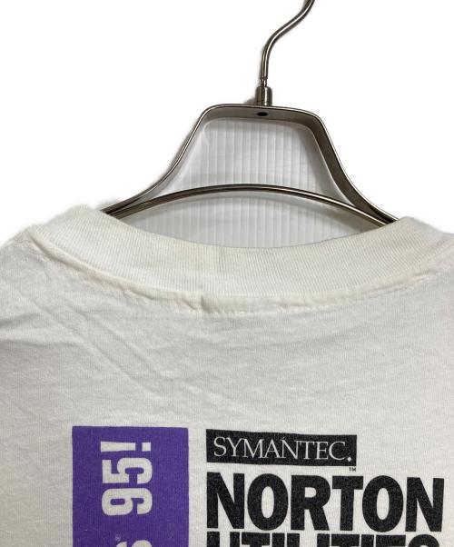 Hanes（ヘインズ）Hanes (ヘインズ) 【古着】Windows 95 Symnatec ヴィンテージTシャツ　半袖カットソー　Tシャツ　Tee  1995年　90年代　USA製 ホワイト サイズ:XLの古着・服飾アイテム