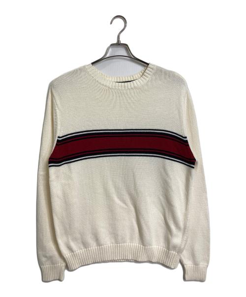 ST JOHN'S BAY（セントジョンズベイ）ST JOHN'S BAY (セントジョンズベイ) 【古着】コットンニット　クルーネックニット　長袖ニット　ロングスリーブニット ホワイト サイズ:Mの古着・服飾アイテム