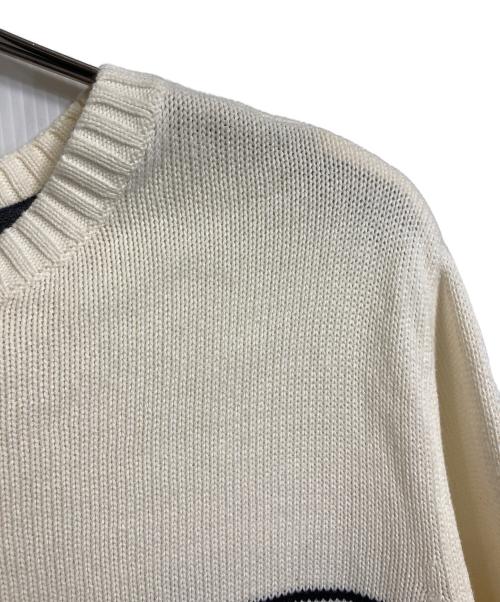 ST JOHN'S BAY（セントジョンズベイ）ST JOHN'S BAY (セントジョンズベイ) 【古着】コットンニット　クルーネックニット　長袖ニット　ロングスリーブニット ホワイト サイズ:Mの古着・服飾アイテム