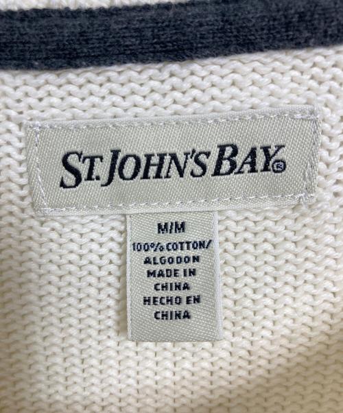 ST JOHN'S BAY（セントジョンズベイ）ST JOHN'S BAY (セントジョンズベイ) 【古着】コットンニット　クルーネックニット　長袖ニット　ロングスリーブニット ホワイト サイズ:Mの古着・服飾アイテム