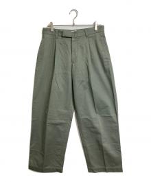 Traditional Weatherwear（トラディショナルウェザーウェア）の古着「タックチノパンツ UNIONSLACKS 102 CHINO アウトタック」｜オリーブ