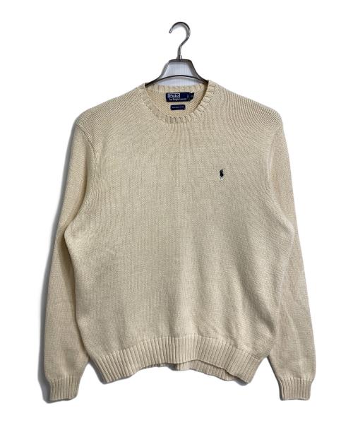 POLO RALPH LAUREN（ポロ・ラルフローレン）POLO RALPH LAUREN (ポロ・ラルフローレン) 【古着】90’S PIMA コットンニット　生成り　ポニー　90年代　オーバーサイズ アイボリー サイズ:XXLの古着・服飾アイテム