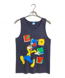 DISNEY（ディズニー）の古着「【古着】80’S～90’S グーフィープリントタンクトップ　グーフィー　GOOFY USA製　82〜93年タグ」｜ブラック