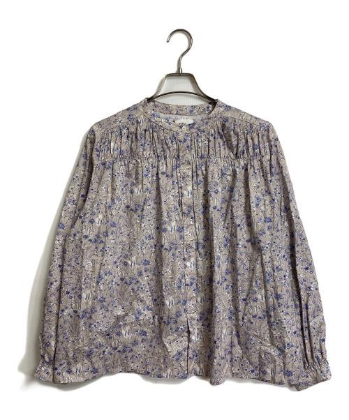 sosotto（ソソット）Sosotto (ソソット) LIBERTY (リバティ) リバティプリント　ゴムシャーリング長袖ブラウス　長袖ブラウス　花柄　フラワープリント　日本製 グレー サイズ:01の古着・服飾アイテム