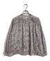 Sosotto（ソソット）の古着「リバティプリント　ゴムシャーリング長袖ブラウス　長袖ブラウス　花柄　フラワープリント　日本製」｜グレー