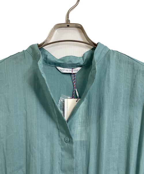 PONT DE CHALONS（ポンデシャロン）PONT DE CHALONS (ポンデシャロン) ラミーコットンギャザータックワンピース　ロングワンピース　ロングドレス　マキシワンピース グリーン サイズ:FREEの古着・服飾アイテム