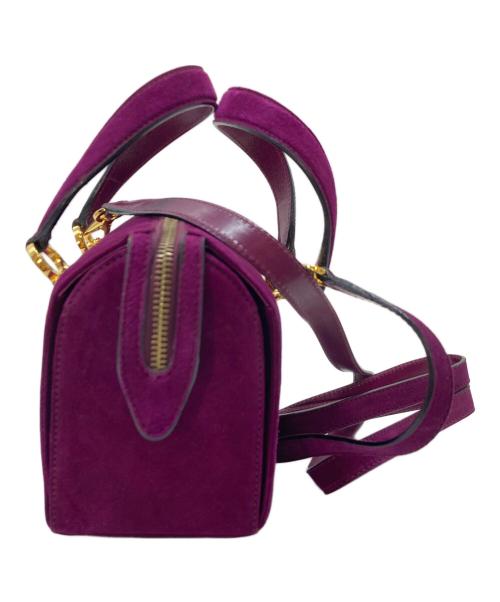 Salvatore Ferragamo（サルヴァトーレ フェラガモ）Salvatore Ferragamo (サルヴァトーレ フェラガモ) 2WAYショルダーベルベットスウェードバッグ ミニバッグ　セレモニー　イタリア製 パープル サイズ:実寸参照の古着・服飾アイテム