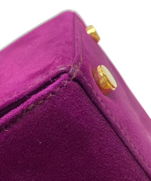 Salvatore Ferragamo（サルヴァトーレ フェラガモ）Salvatore Ferragamo (サルヴァトーレ フェラガモ) 2WAYショルダーベルベットスウェードバッグ ミニバッグ　セレモニー　イタリア製 パープル サイズ:実寸参照の古着・服飾アイテム