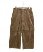 DANTONダントン）の古着「コーデュロイワイドパンツ　コーデュロイパンツ　ワイドパンツ　日本製」｜ブラウン