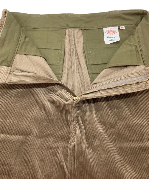 DANTON（ダントン）DANTON (ダントン) コーデュロイワイドパンツ　コーデュロイパンツ　ワイドパンツ　日本製 ブラウン サイズ:40（実寸参照）の古着・服飾アイテム