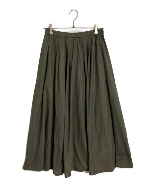 Whim Gazette（ウィムガゼット）Whim Gazette (ウィムガゼット) ナイロンツイルスカート　ロングスカート　フレアスカート グリーン サイズ:FREEの古着・服飾アイテム
