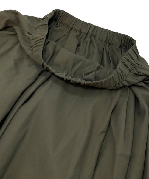 Whim Gazette（ウィムガゼット）Whim Gazette (ウィムガゼット) ナイロンツイルスカート　ロングスカート　フレアスカート グリーン サイズ:FREEの古着・服飾アイテム